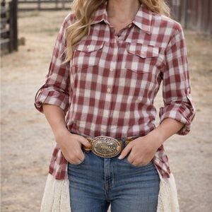 NWT Lace Trimmed Cowgirl Shirt